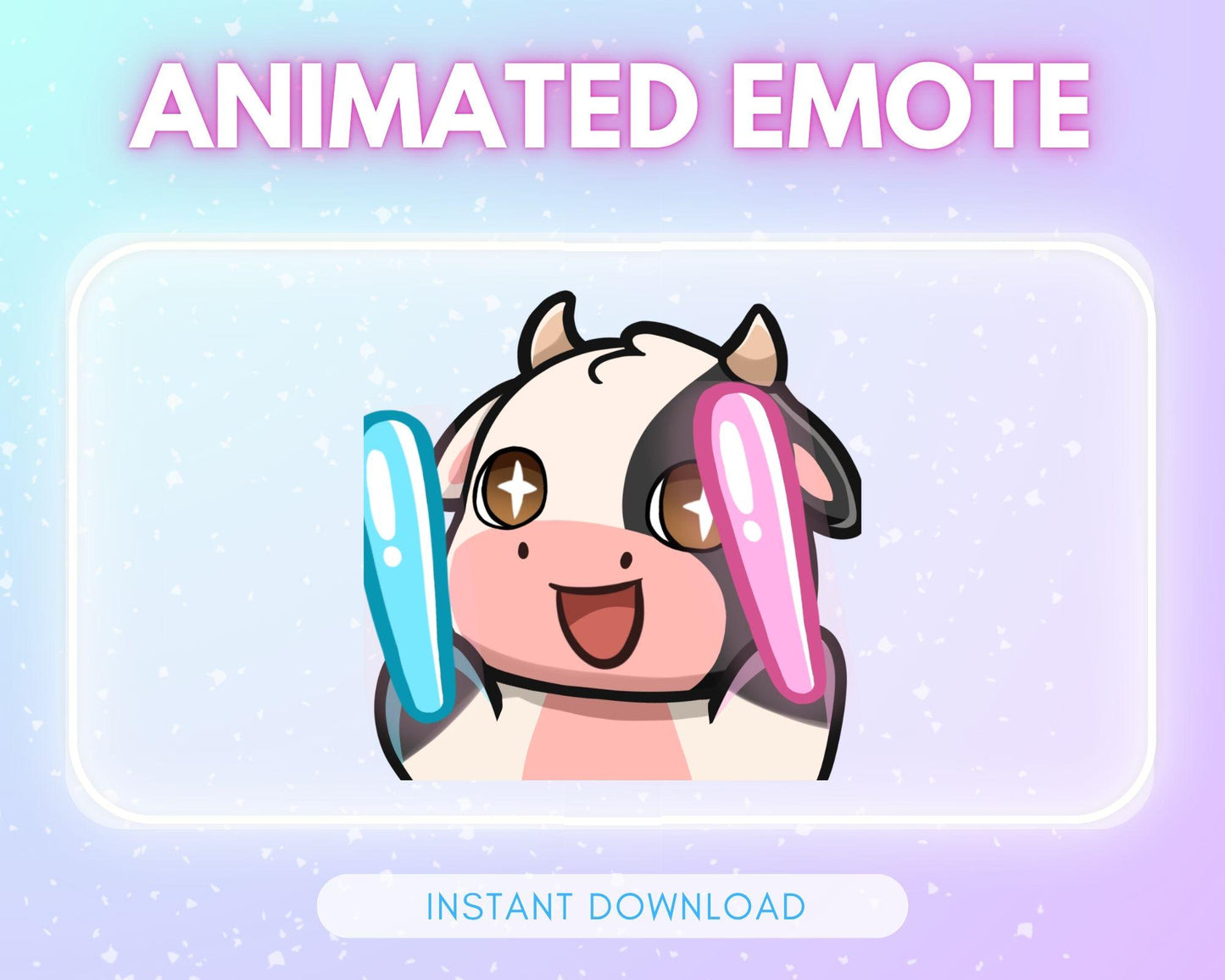 Cute raving cow | Animated Emote for Twitch & Discord