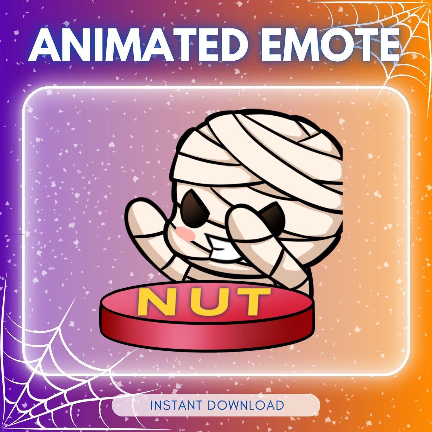 Cute nut slam mummy - halloween emotes - chibi... | Animated Emote for Twitch & Discord