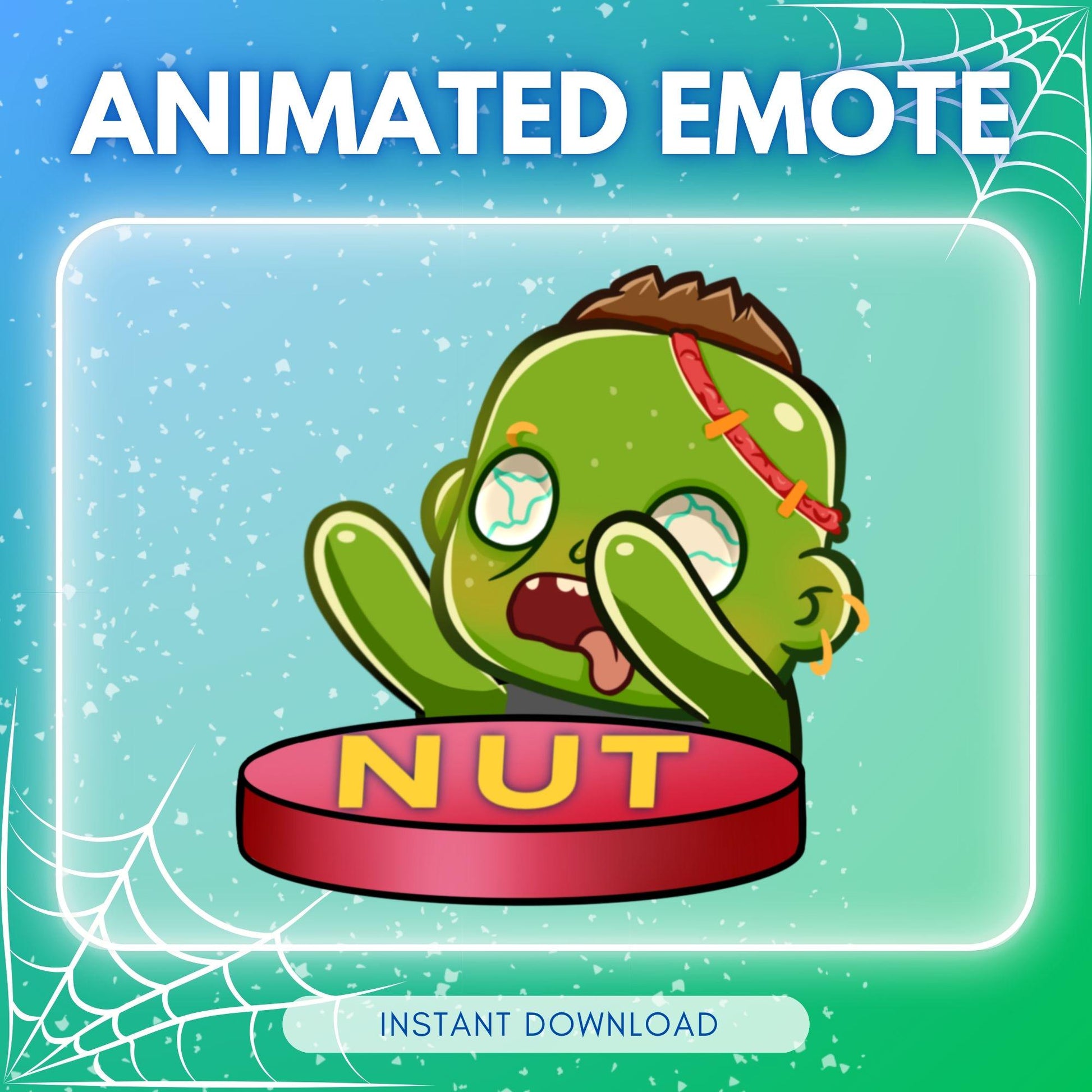 Cute "nut" slam zombie halloween emotes | Animated Emote for Twitch & Discord