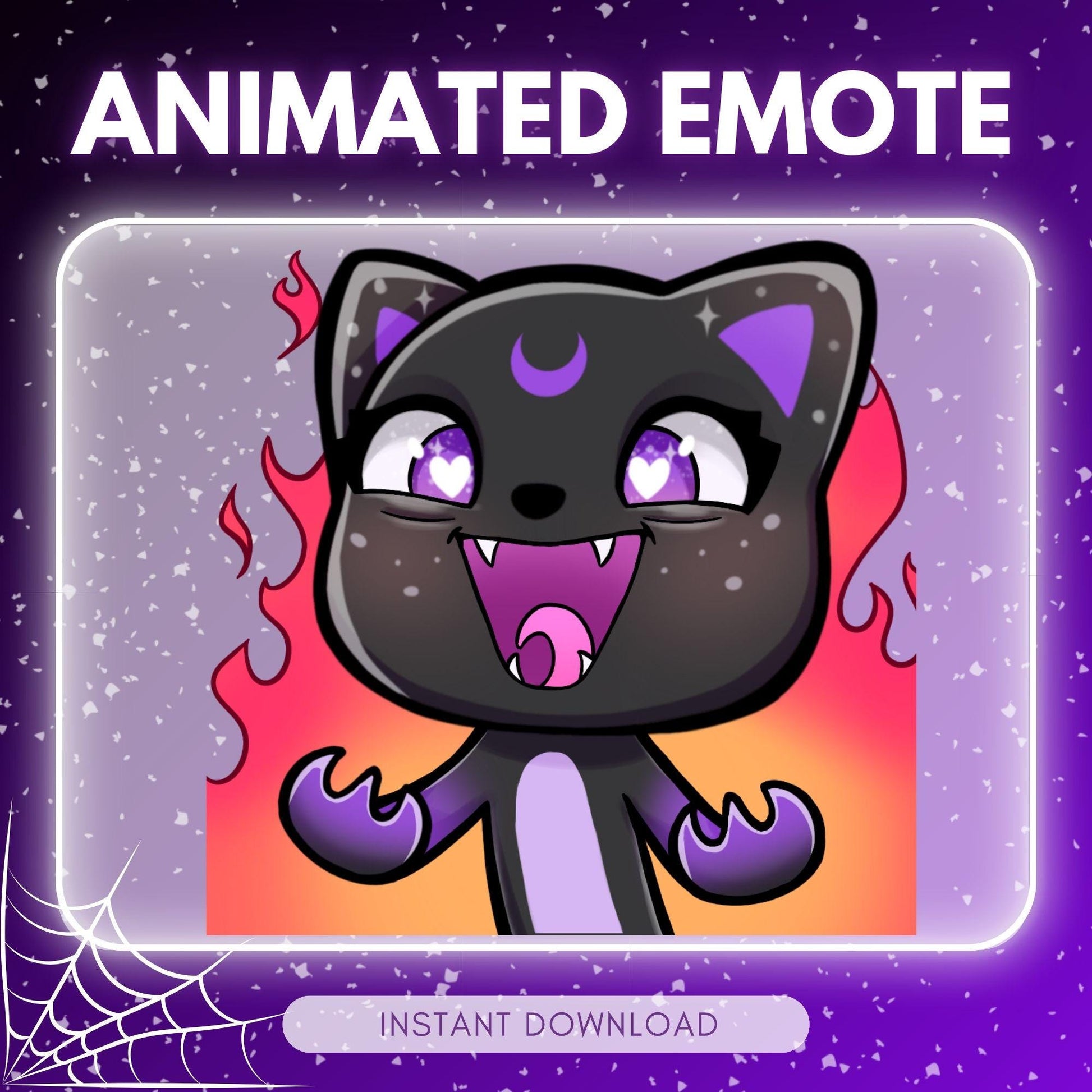 Cute evil laughing black kitty cat witchy cat emote | Animated Emote for Twitch & Discord