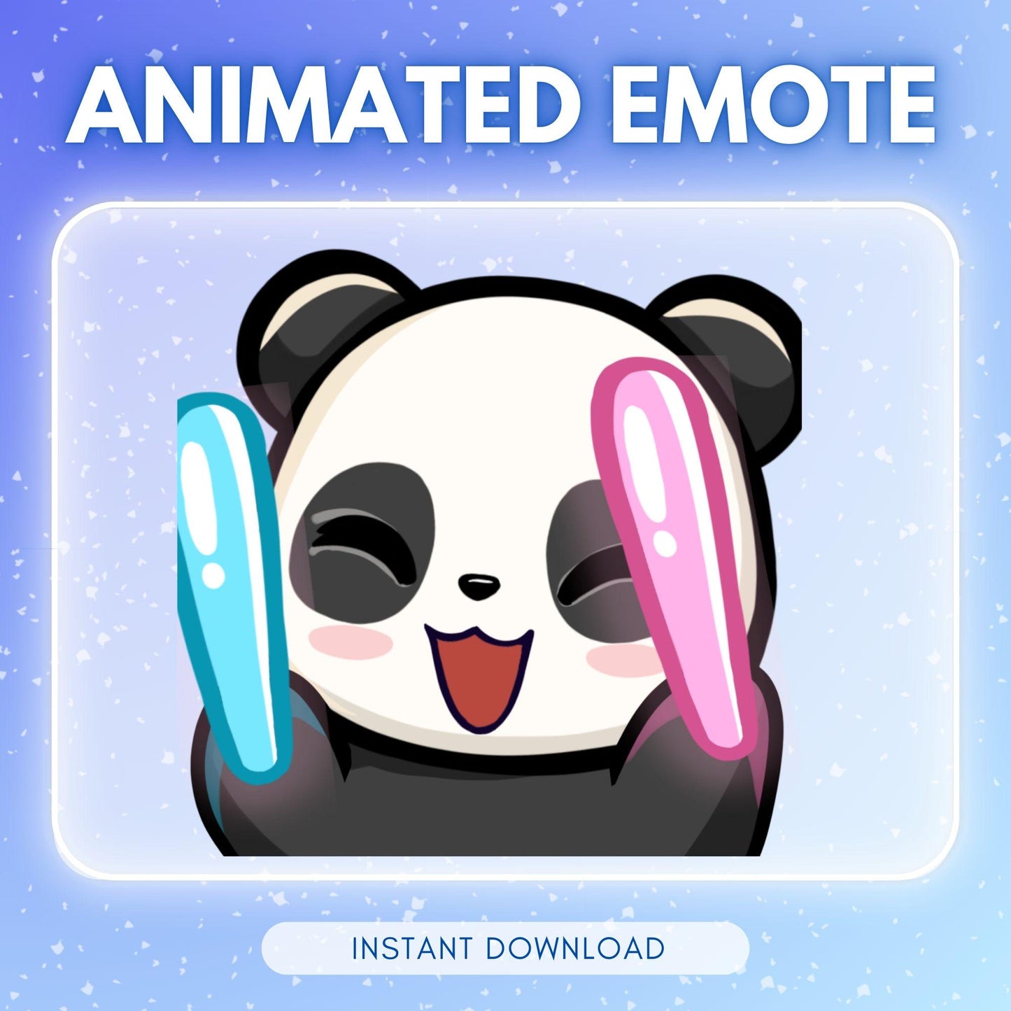 Cute raving panda adorable panda emotes - light... | Animated Emote for Twitch & Discord