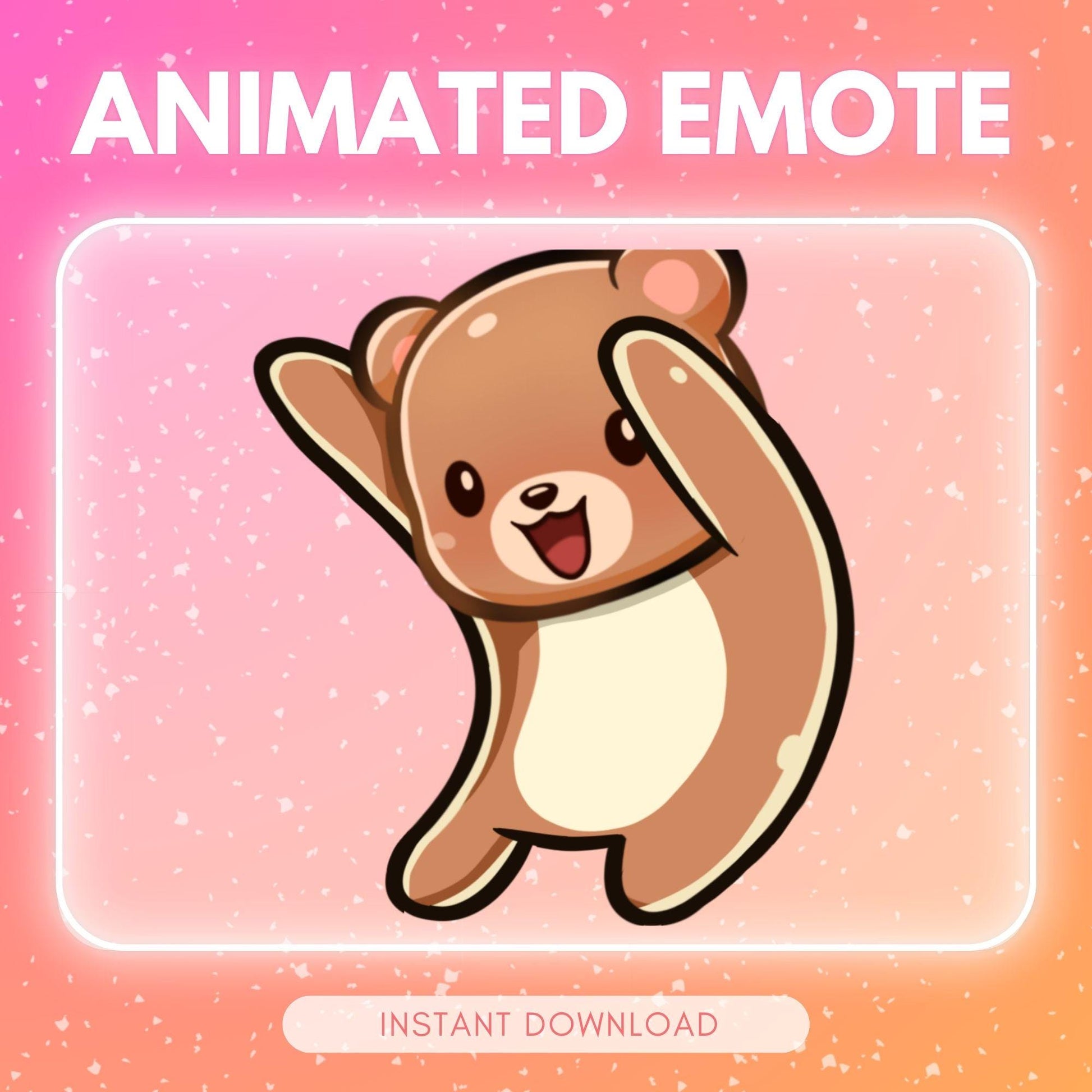Cute dancing brown bear - chibi animals | Animated Emote for Twitch & Discord