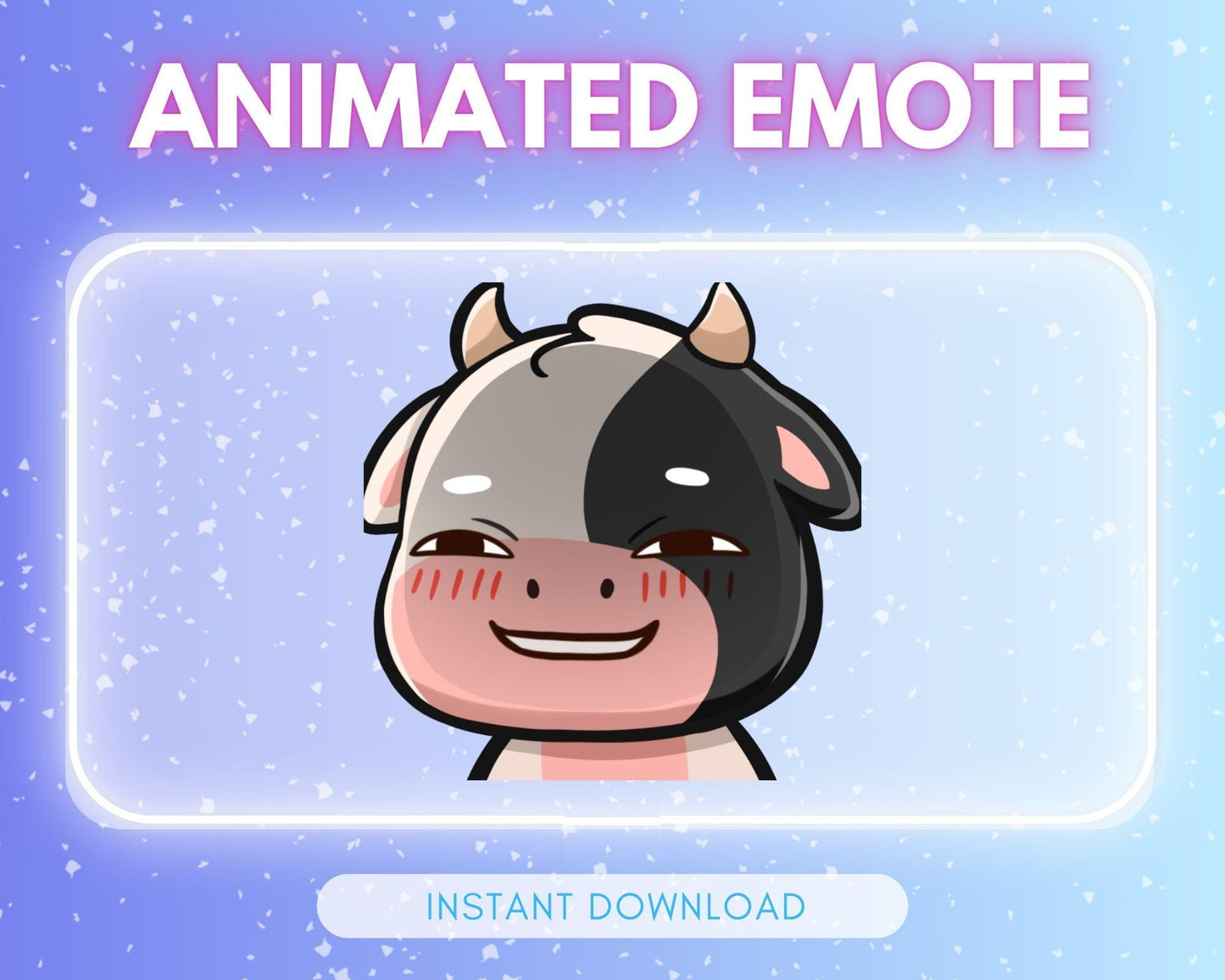Cute smug cow | Animated Emote for Twitch & Discord