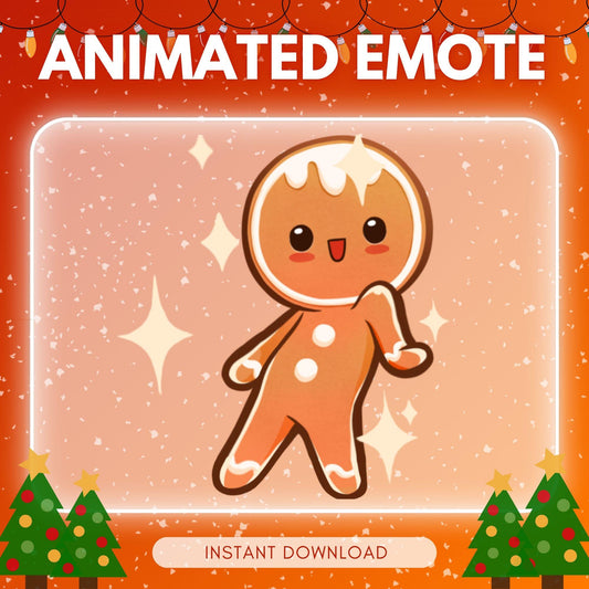 Cute dancing gingerbread - christmas theme emotes | Animated Emote for Twitch & Discord