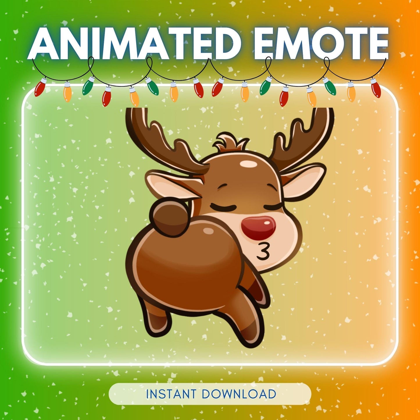 Cute twerking reindeer | Animated Emote for Twitch & Discord