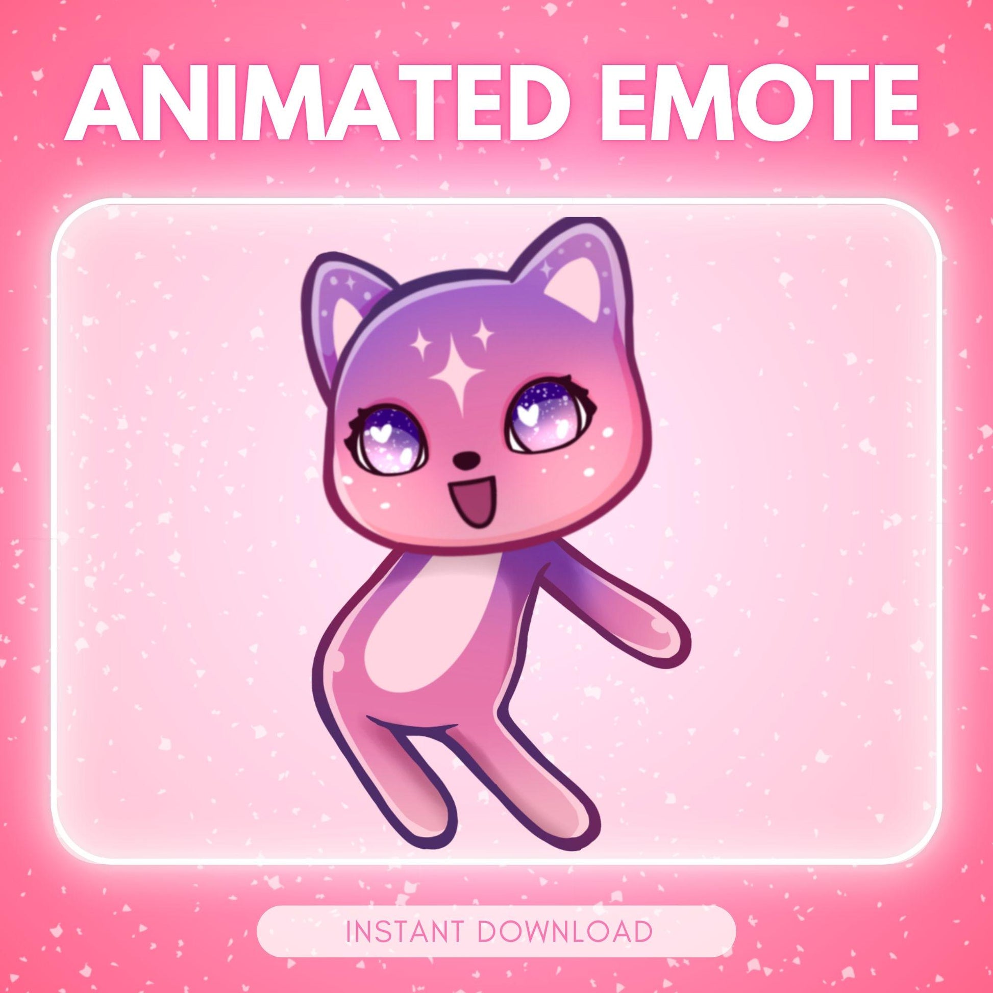 Cute pink cosmic thrusting kitty cat | Animated Emote for Twitch & Discord