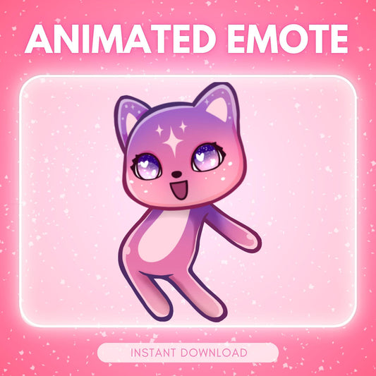 Cute pink cosmic thrusting kitty cat | Animated Emote for Twitch & Discord