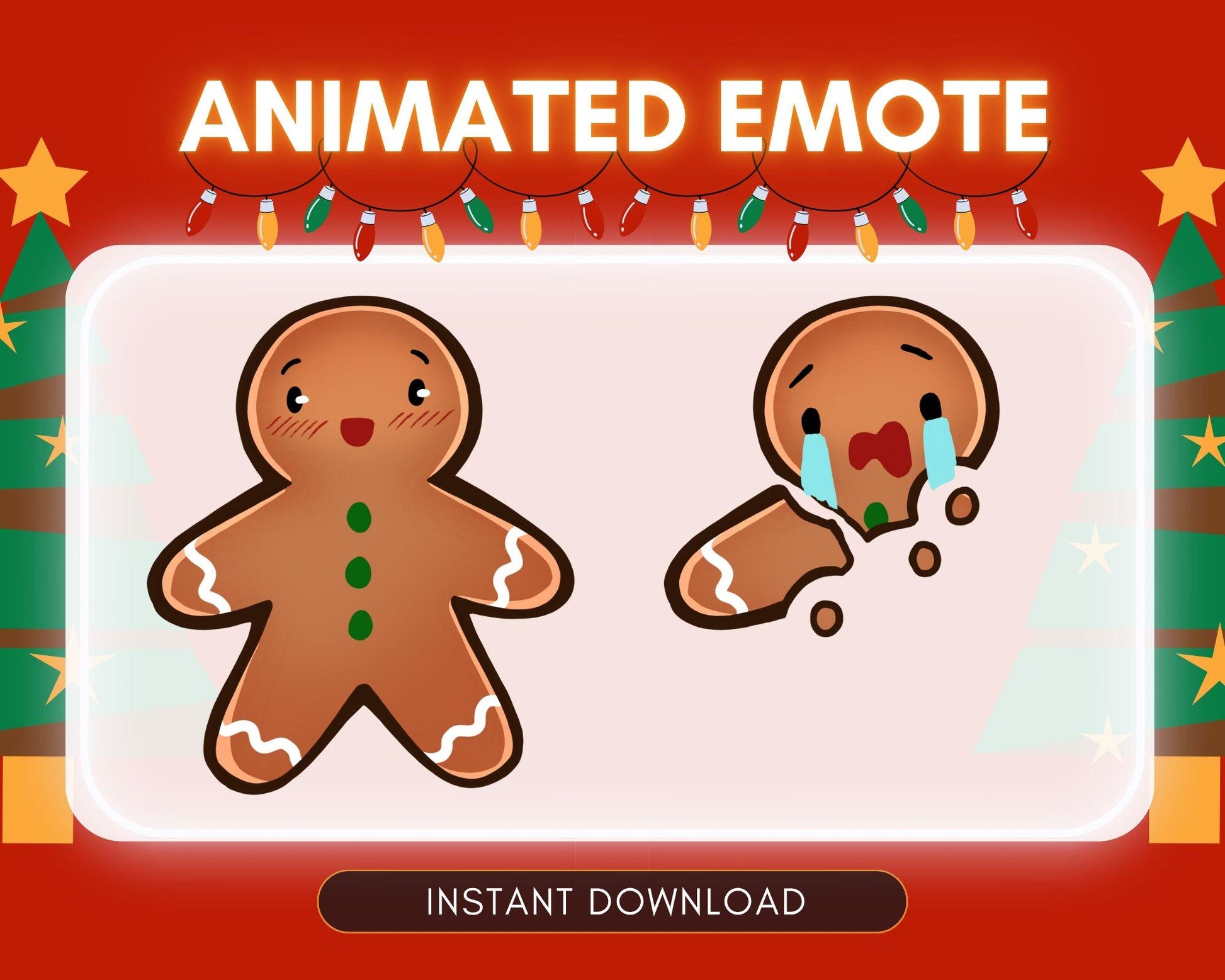 Cute gingerbread - christmas theme emotes - poor... | Animated Emote for Twitch & Discord