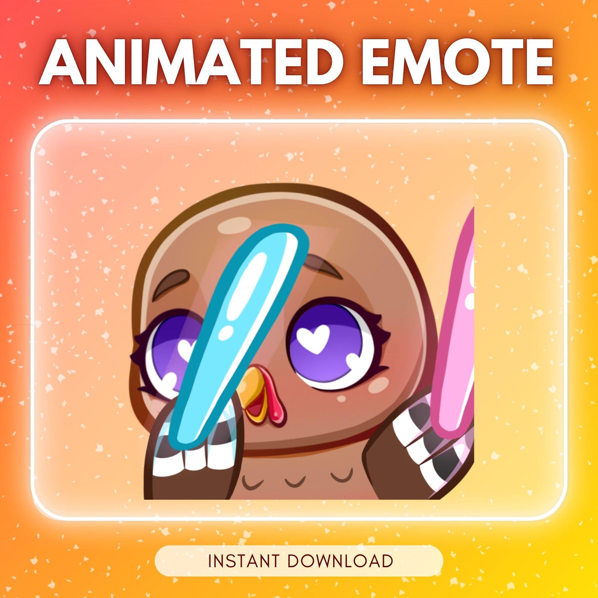 Cute raving turkey animated bird emote | Animated Emote for Twitch & Discord