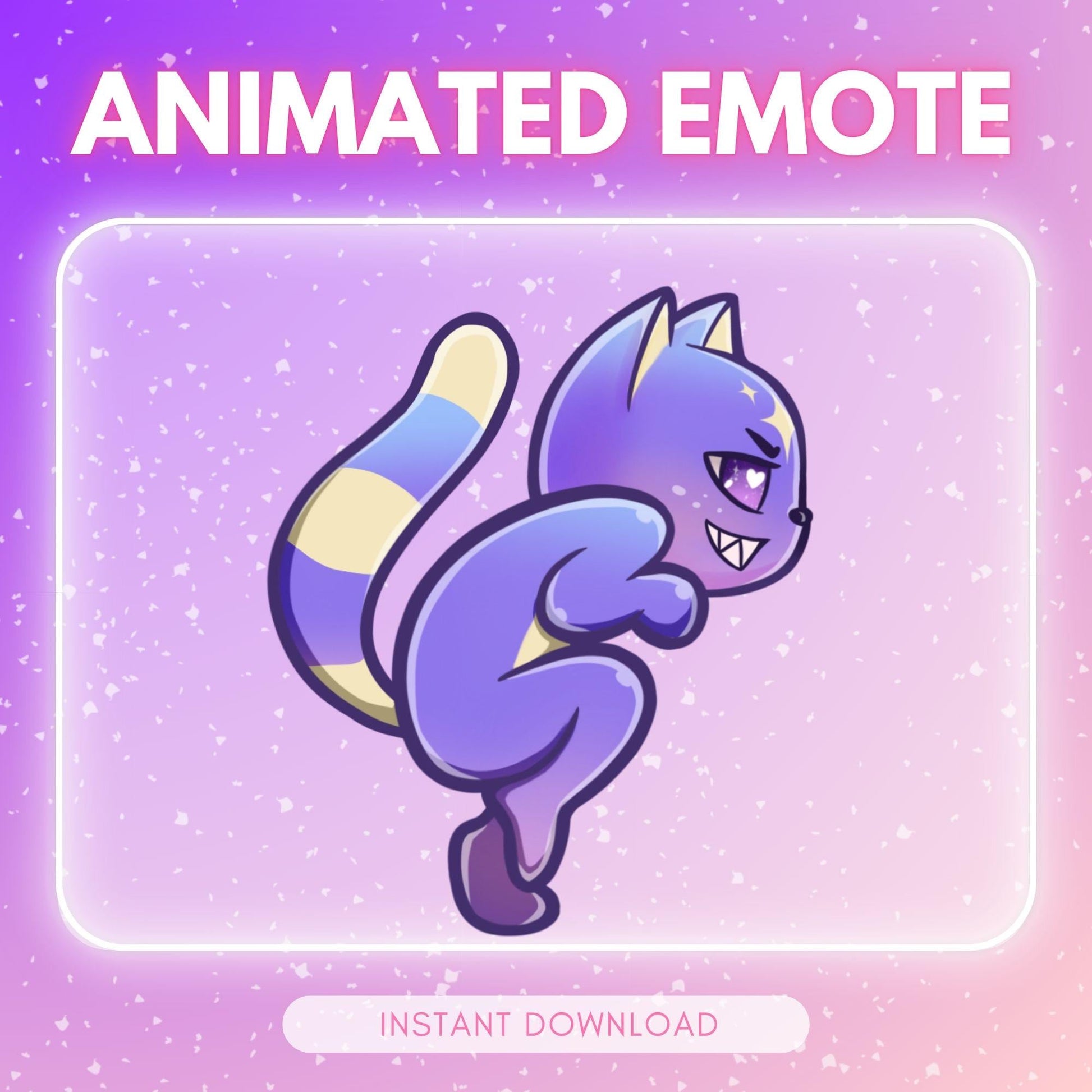 Cute sneaky purple cosmic kitty cat - cat run emote | Animated Emote for Twitch & Discord