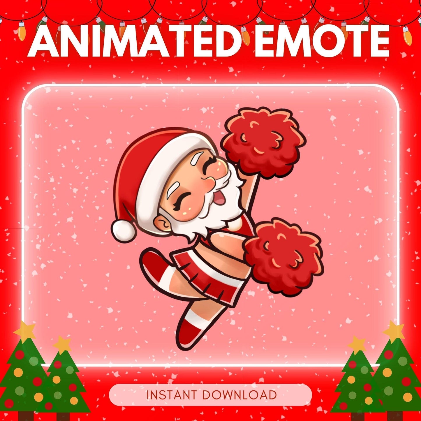 Cute cheering / dancing Santa - christmas theme... | Animated Emote for Twitch & Discord