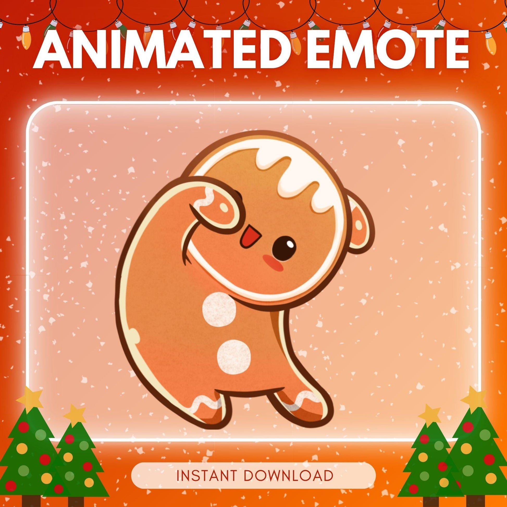 Cute wiggle dancing gingerbread - christmas theme... | Animated Emote for Twitch & Discord