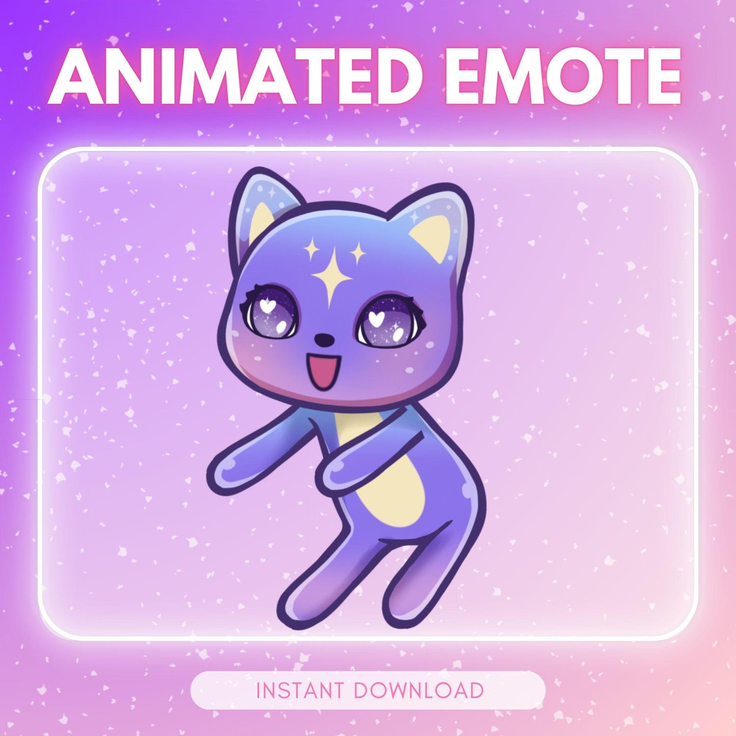 Cute purple cosmic thrusting kitty cat | Animated Emote for Twitch & Discord