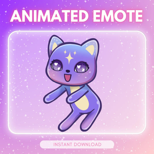 Cute purple cosmic thrusting kitty cat | Animated Emote for Twitch & Discord