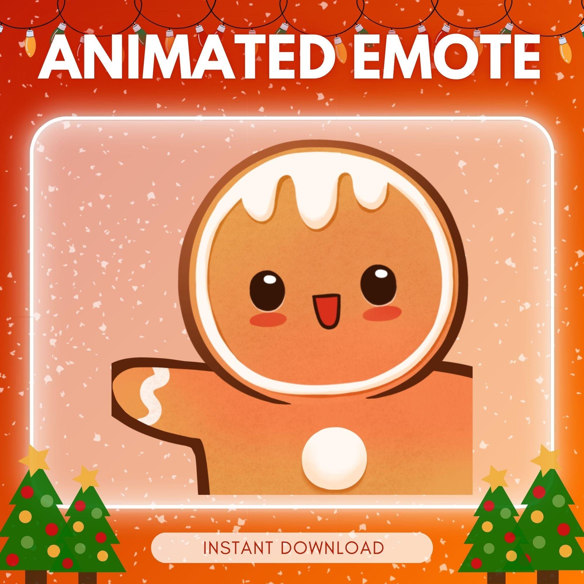 Cute waving gingerbread - christmas theme emotes | Animated Emote for Twitch & Discord