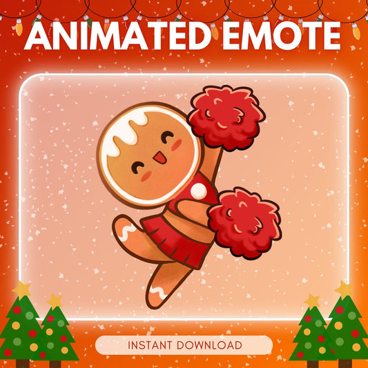 Cute cheering gingerbread - christmas theme emotes... | Animated Emote for Twitch & Discord