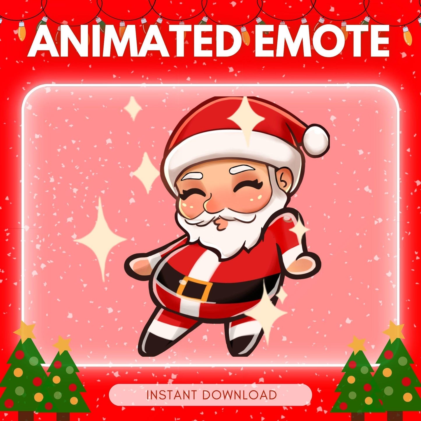 Cute dancing Santa - christmas theme emotes - santa... | Animated Emote for Twitch & Discord