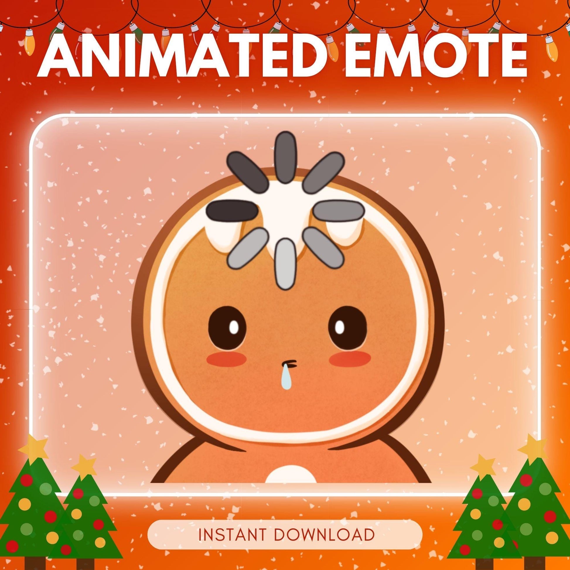 Cute drooling gingerbread - christmas theme emotes | Animated Emote for Twitch & Discord