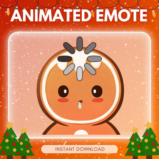 Cute drooling gingerbread - christmas theme emotes | Animated Emote for Twitch & Discord