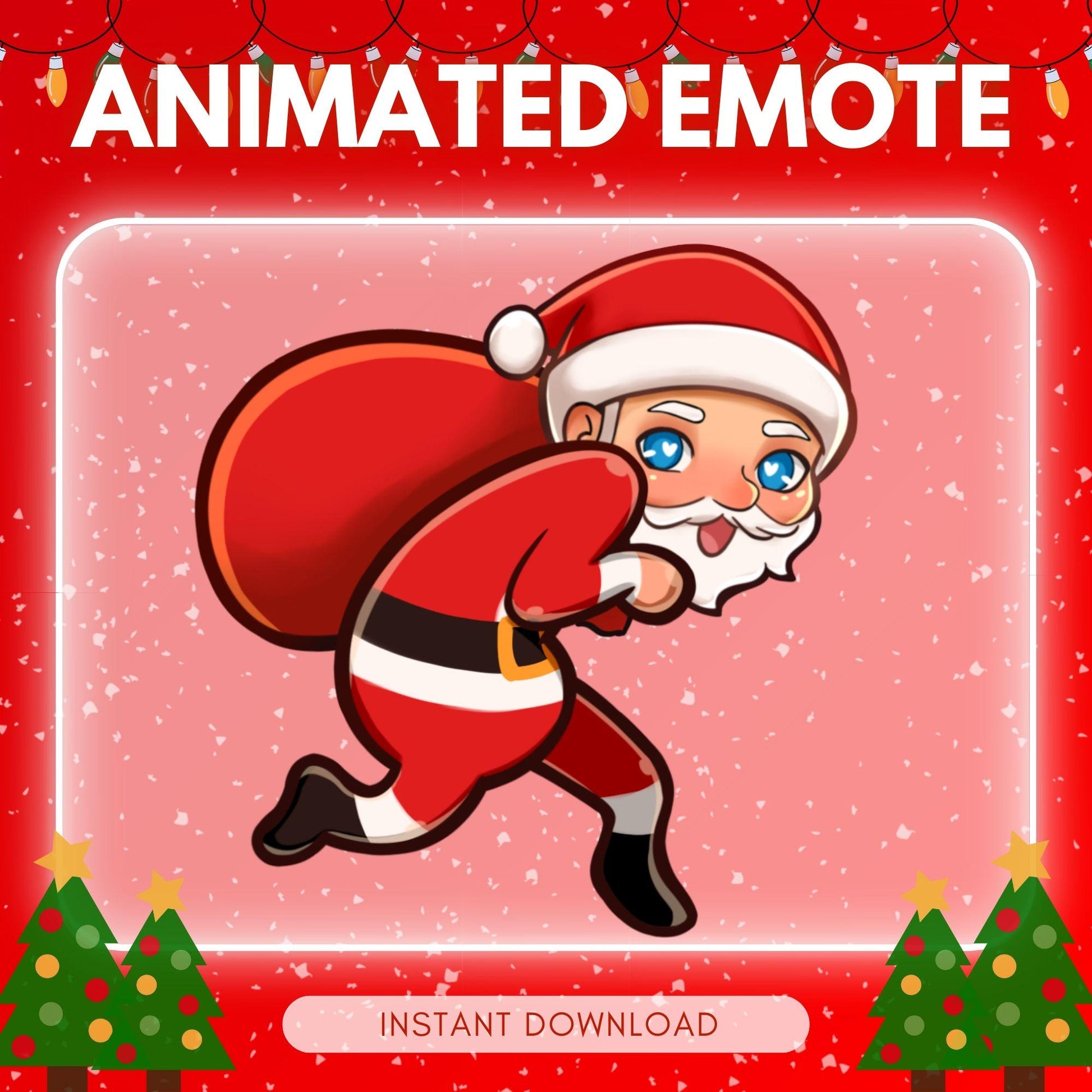 Funny sneaky Santa - Santa Claus run emote... | Animated Emote for Twitch & Discord