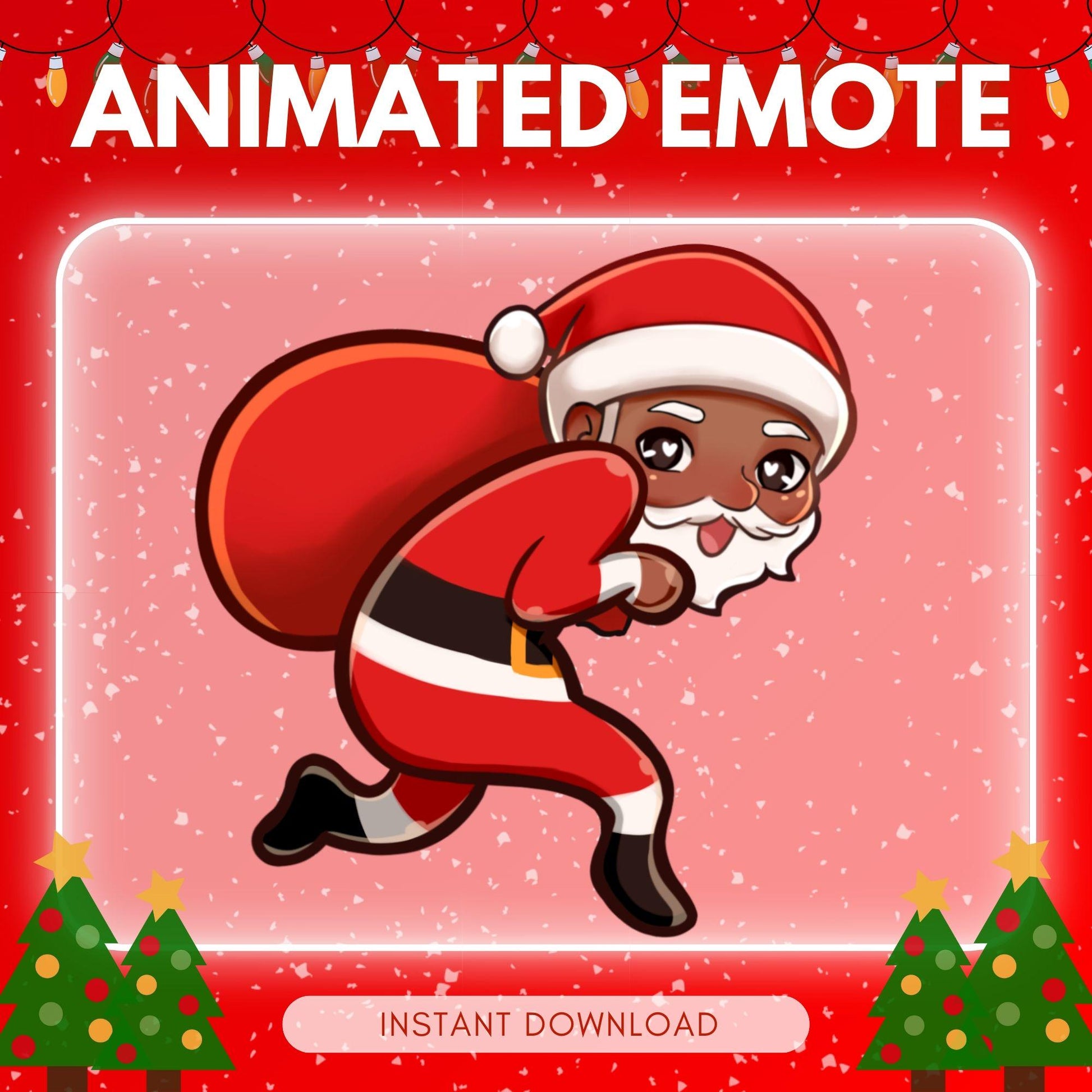 Funny sneaky Santa - Santa Claus run emote... | Animated Emote for Twitch & Discord