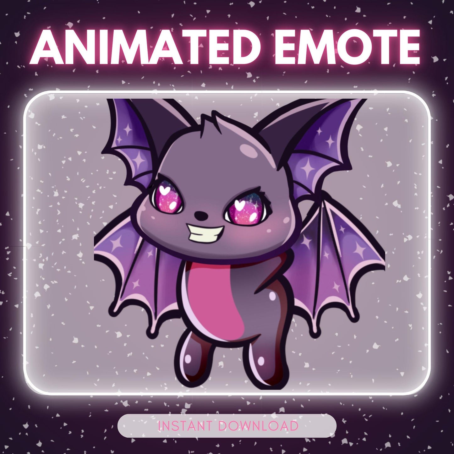 Cute headbanging bat | Animated Emote for Twitch & Discord