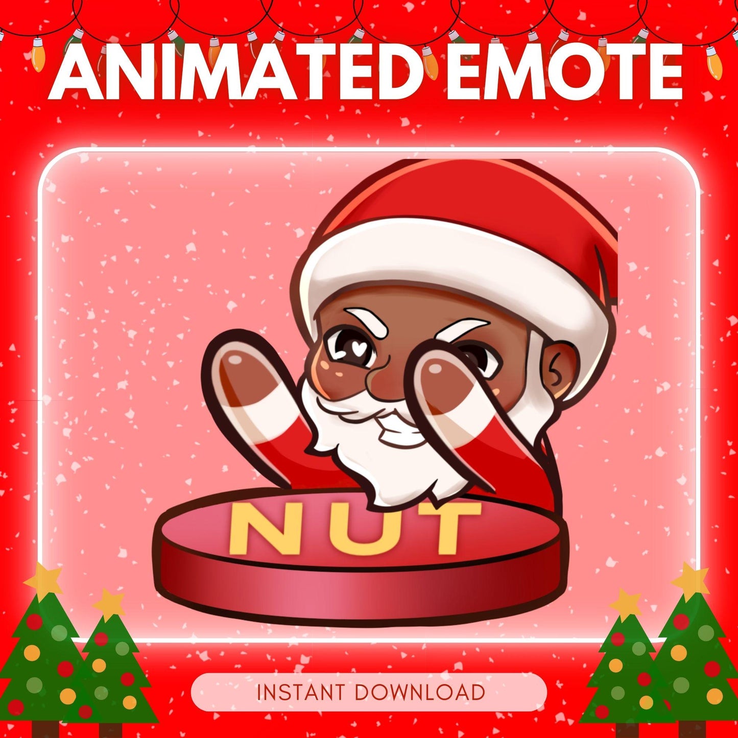 Funny Santa Claus nut smash - christmas theme... | Animated Emote for Twitch & Discord