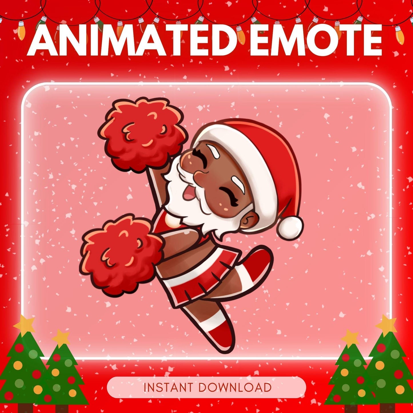 Cute cheering / dancing Santa - christmas theme... | Animated Emote for Twitch & Discord