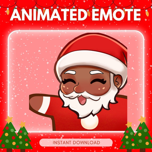 Cute waving Santa Claus - christmas theme emotes | Animated Emote for Twitch & Discord