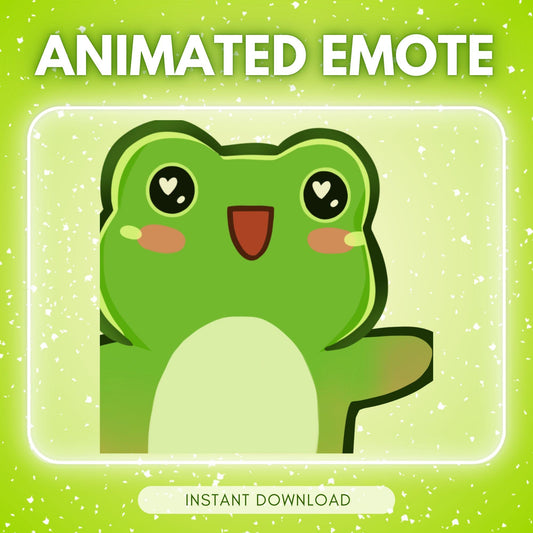 Cute waving frog | Animated Emote for Twitch & Discord