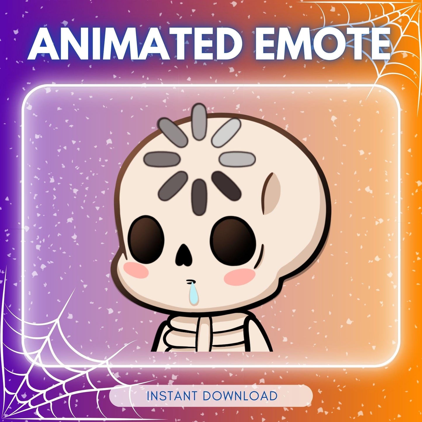 Chibi drooling skeleton - loading skelly emote | Animated Emote for Twitch & Discord