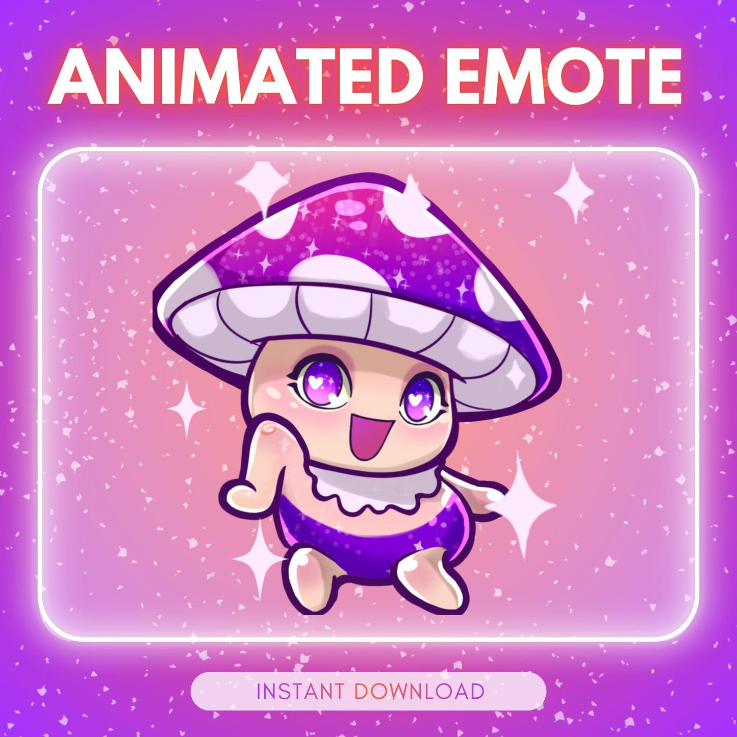 Adorable magic mushroom emote - dancing forest... | Animated Emote for Twitch & Discord