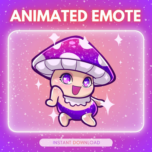 Adorable magic mushroom emote - dancing forest... | Animated Emote for Twitch & Discord