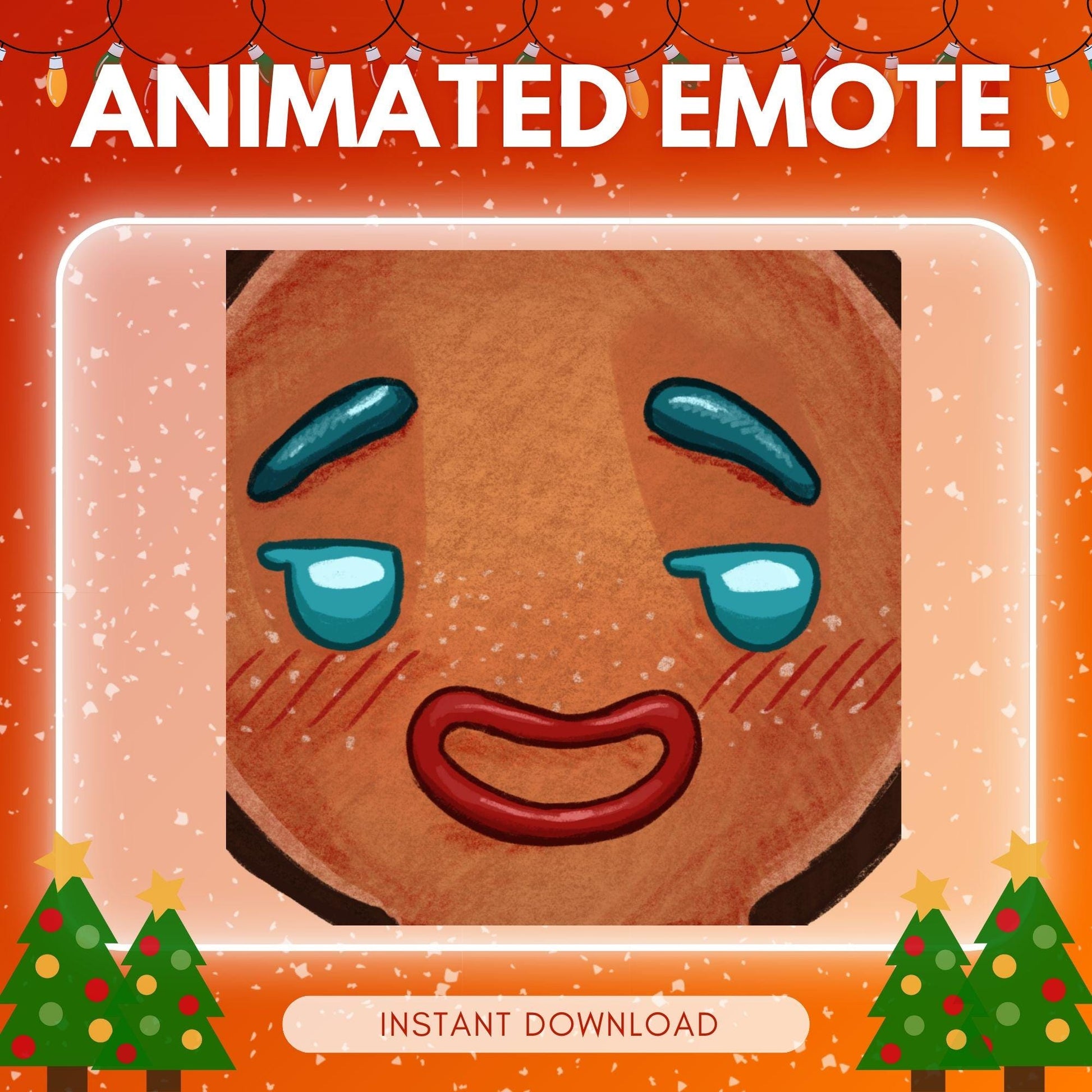 Cute smirking gingerbread - christmas theme emotes | Animated Emote for Twitch & Discord