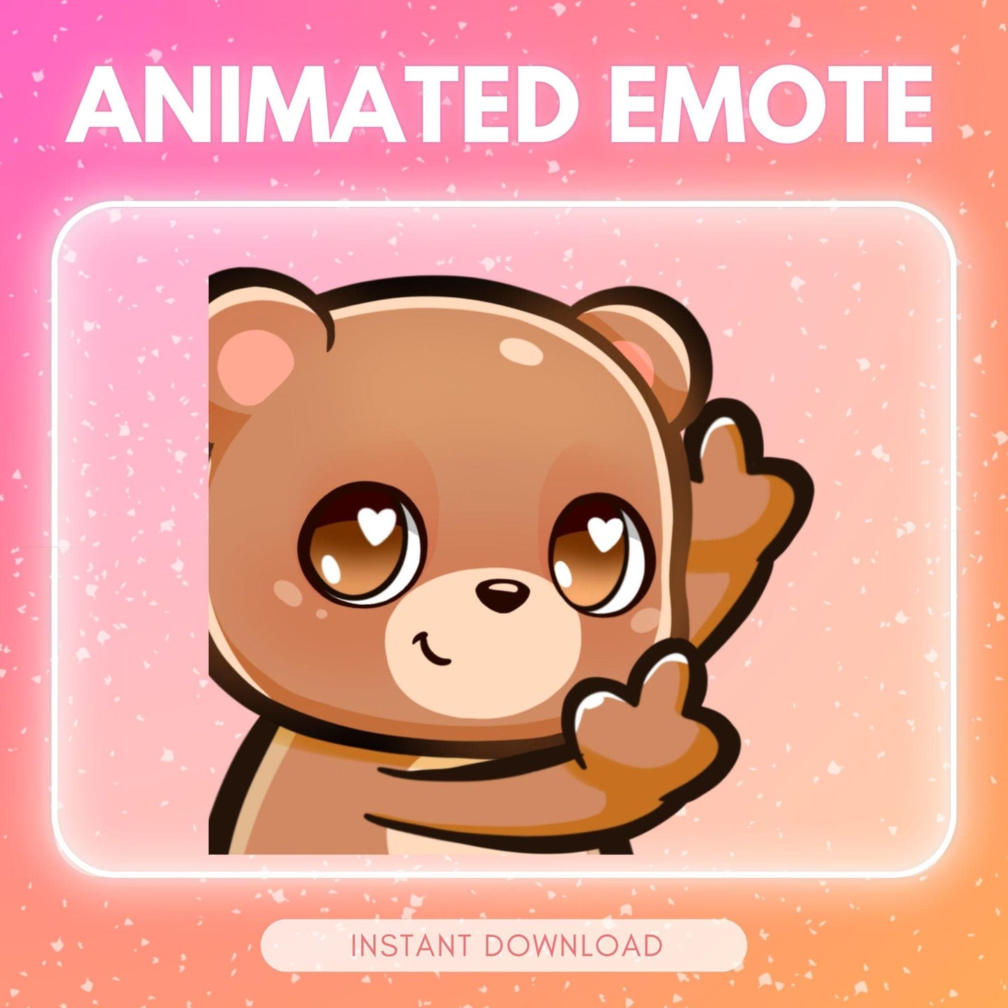 Bear finger emote Flipping chibi bear | Animated Emote for Twitch & Discord