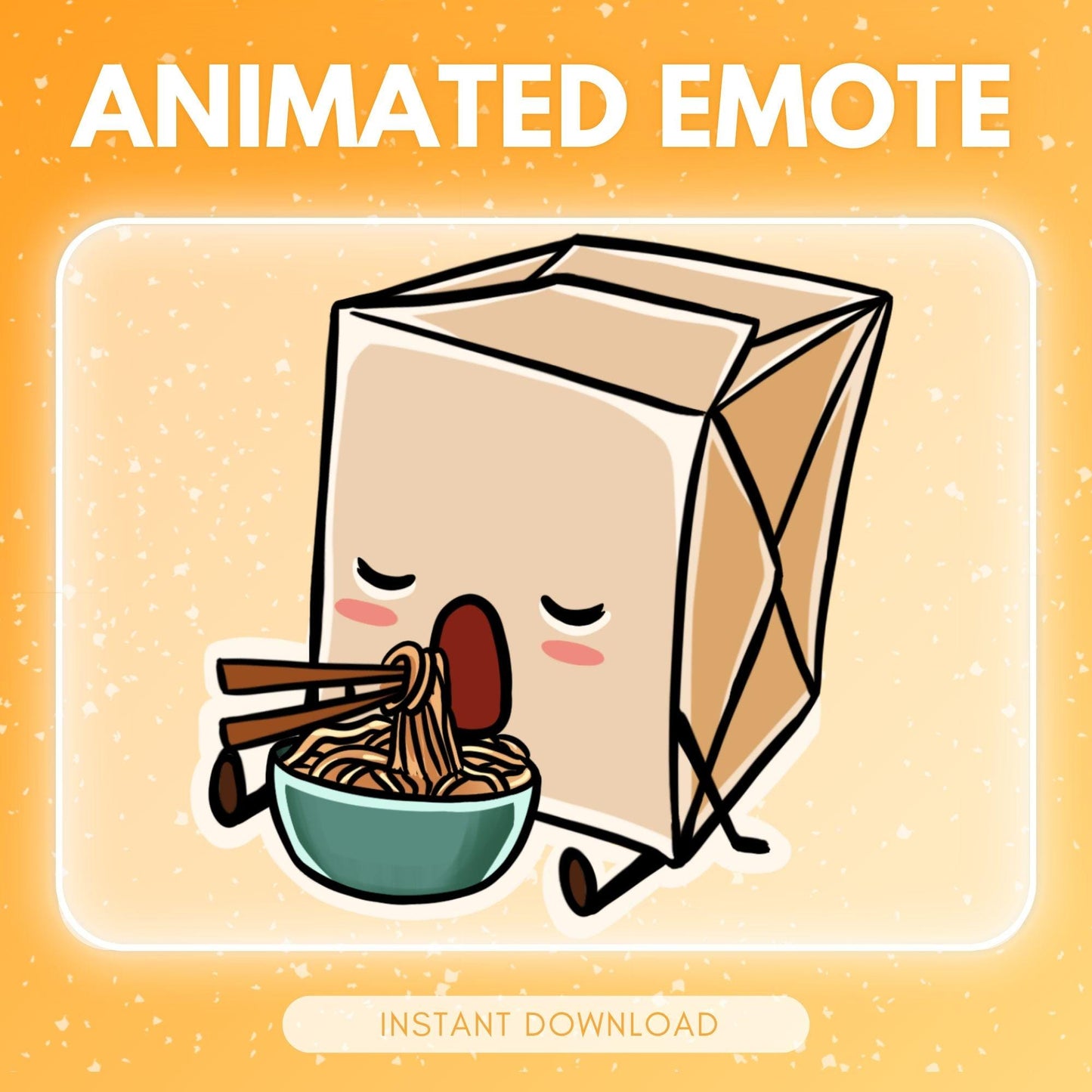 Kawaii of noodles eating noodles | Animated Emote for Twitch & Discord