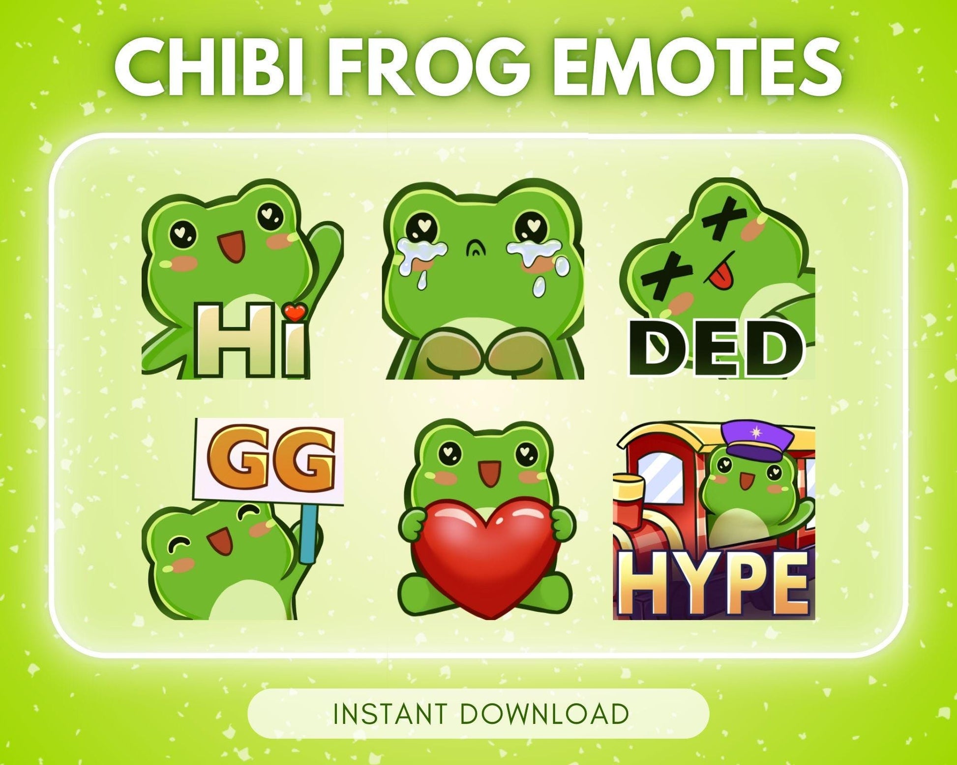Cute Frog Emote Pack Steamer starter pack emotes... | Emote Pack for Twitch & Discord