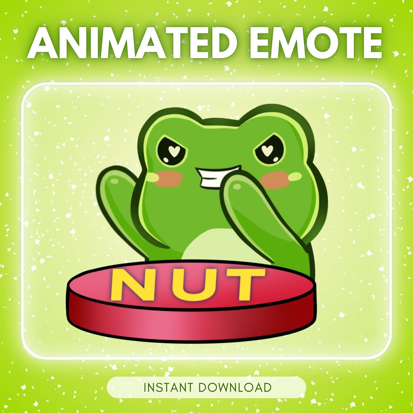 Cute nut smash frog | Animated Emote for Twitch & Discord