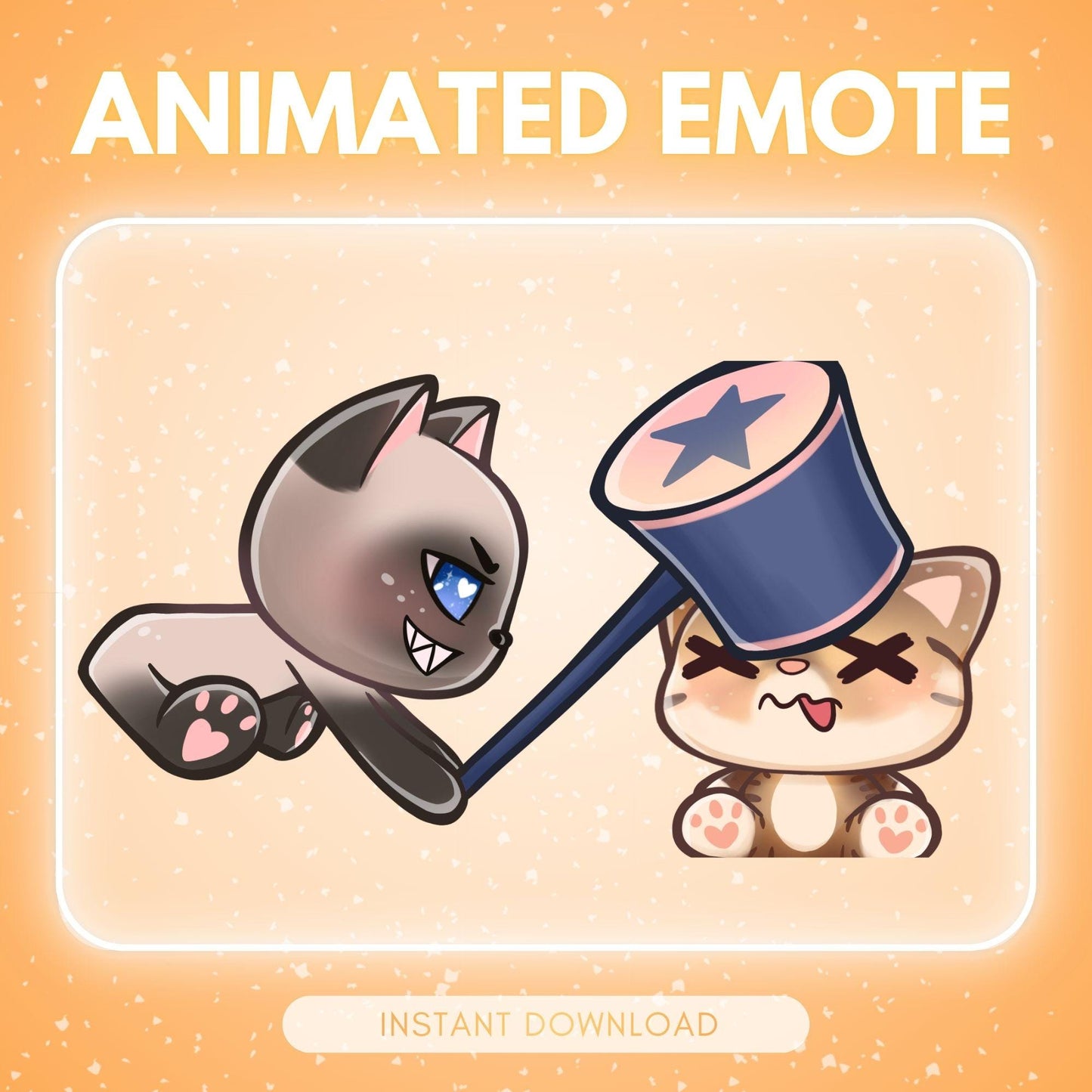 Twitch & discord - Chibi cat bonk emote - Siamese... | Animated Emote for Twitch & Discord
