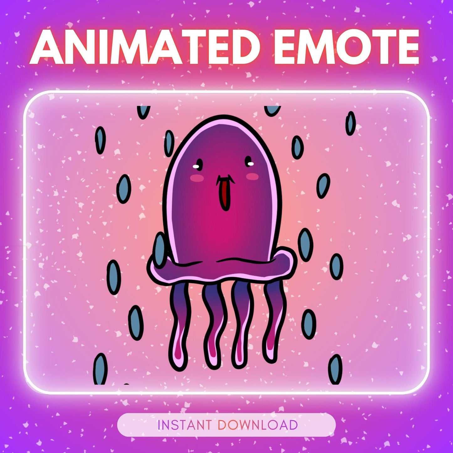 Adorable purple jellyfish emote - dancing/swimming... | Animated Emote for Twitch & Discord