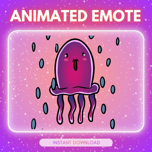 Adorable purple jellyfish emote - dancing/swimming... | Animated Emote for Twitch & Discord