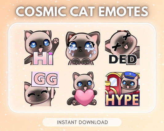 Cute siamese cat Emote Pack Steamer starter pack... | Emote Pack for Twitch & Discord