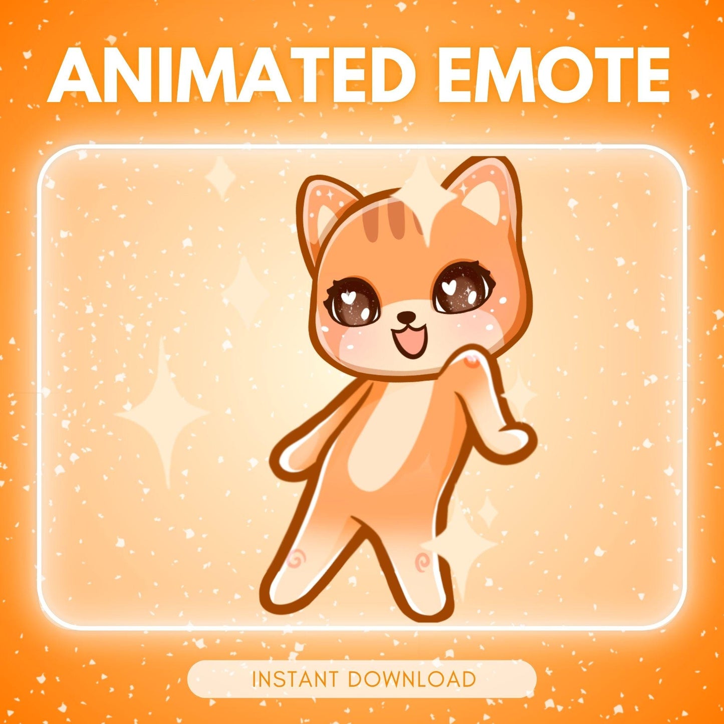 Cute orange dancing kitty cat | Animated Emote for Twitch & Discord