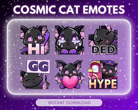 Cute black bat Emote Pack Steamer starter pack... | Emote Pack for Twitch & Discord