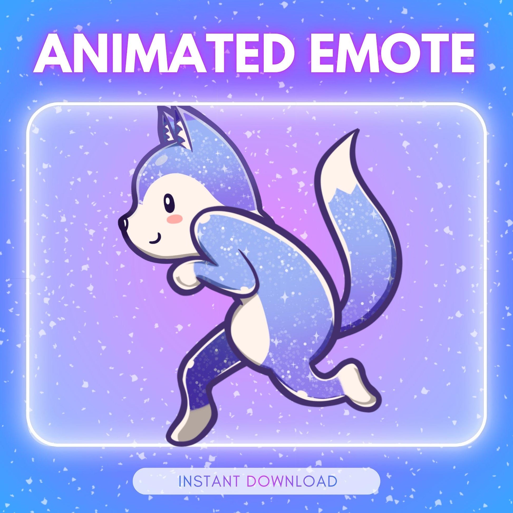 Cute sneaky fox - purple cosmic fox emote, raid... | Animated Emote for Twitch & Discord