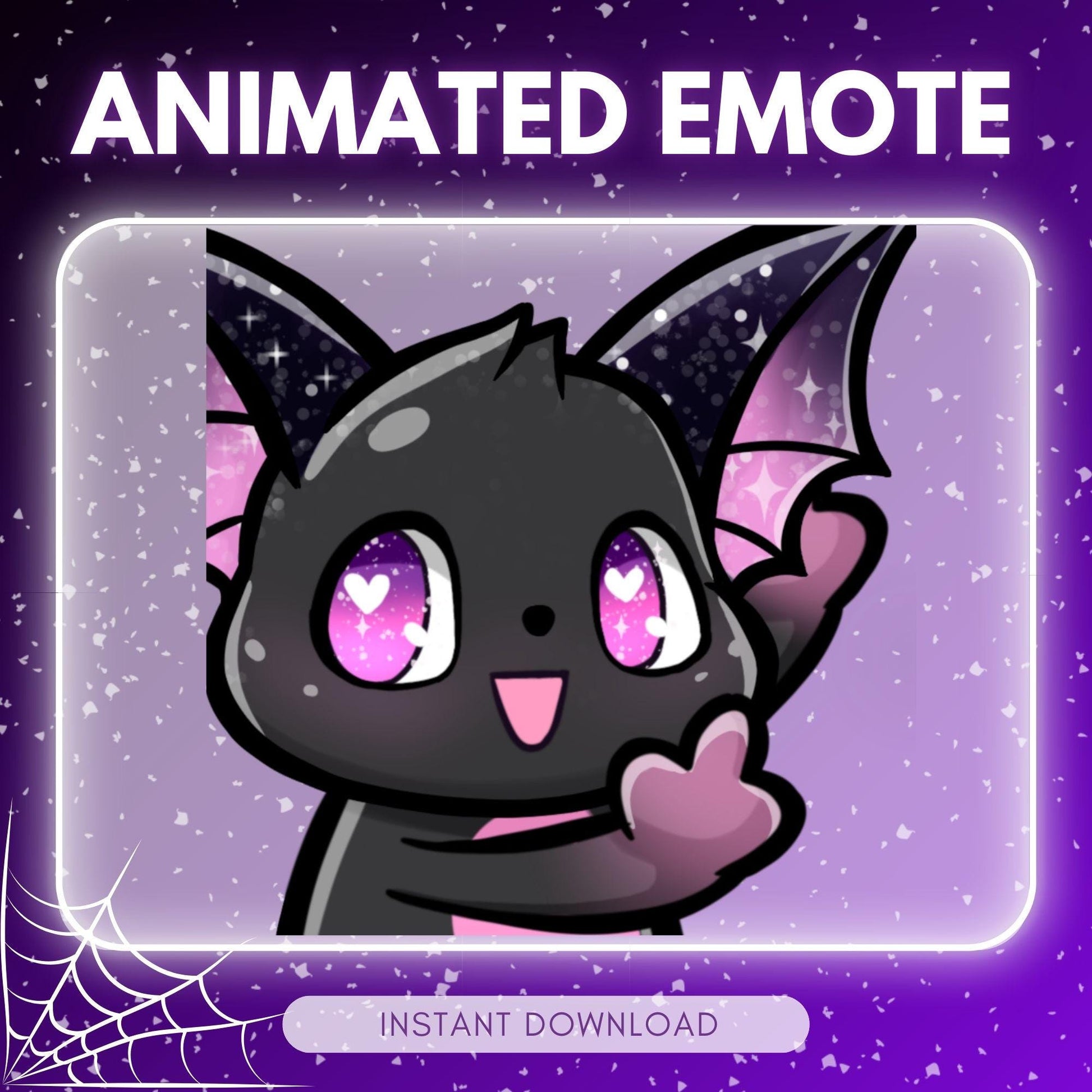 Cute bat finger - black goth bat | Animated Emote for Twitch & Discord