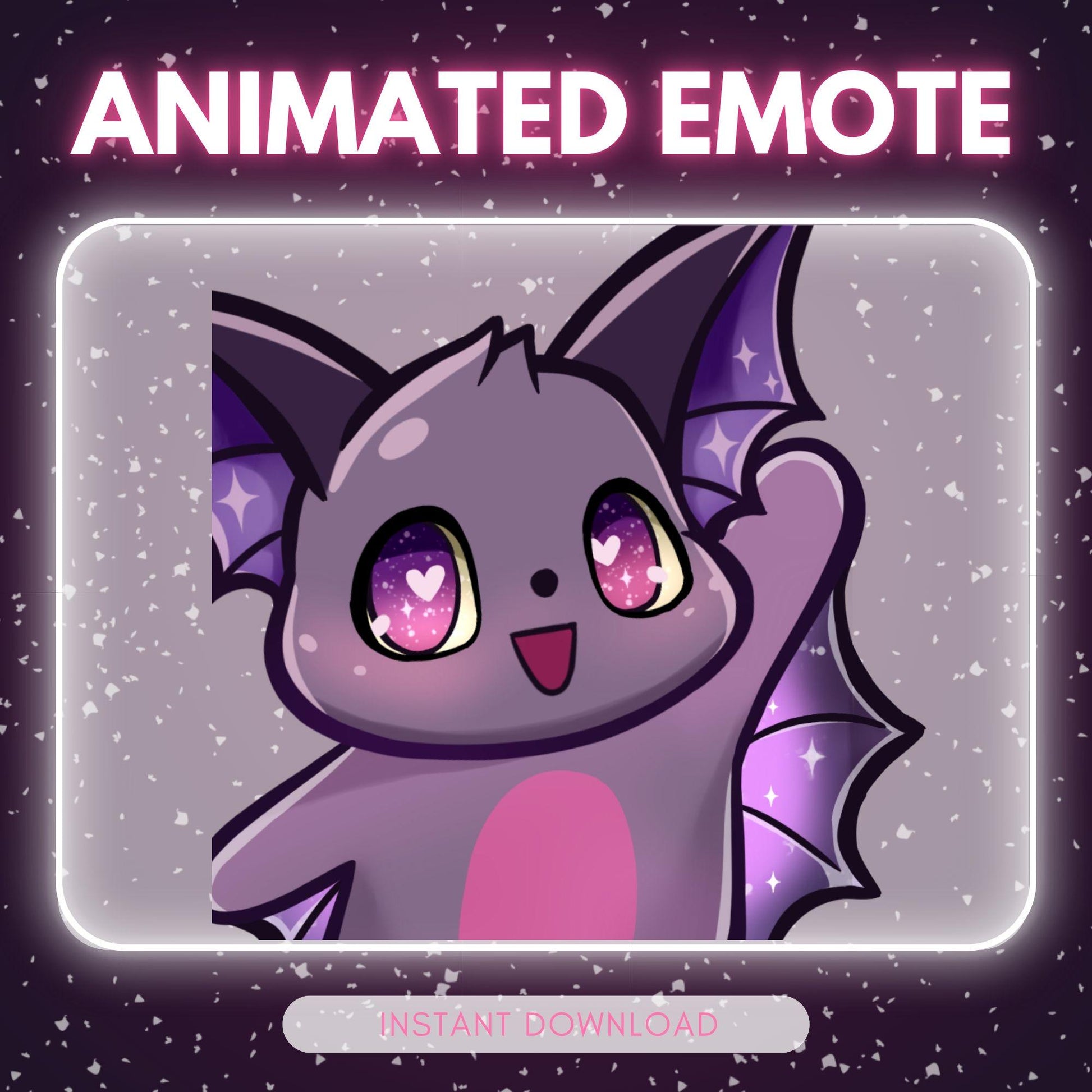Adorable white Bat emote - waving white bat (perfect | Animated Emote for Twitch & Discord