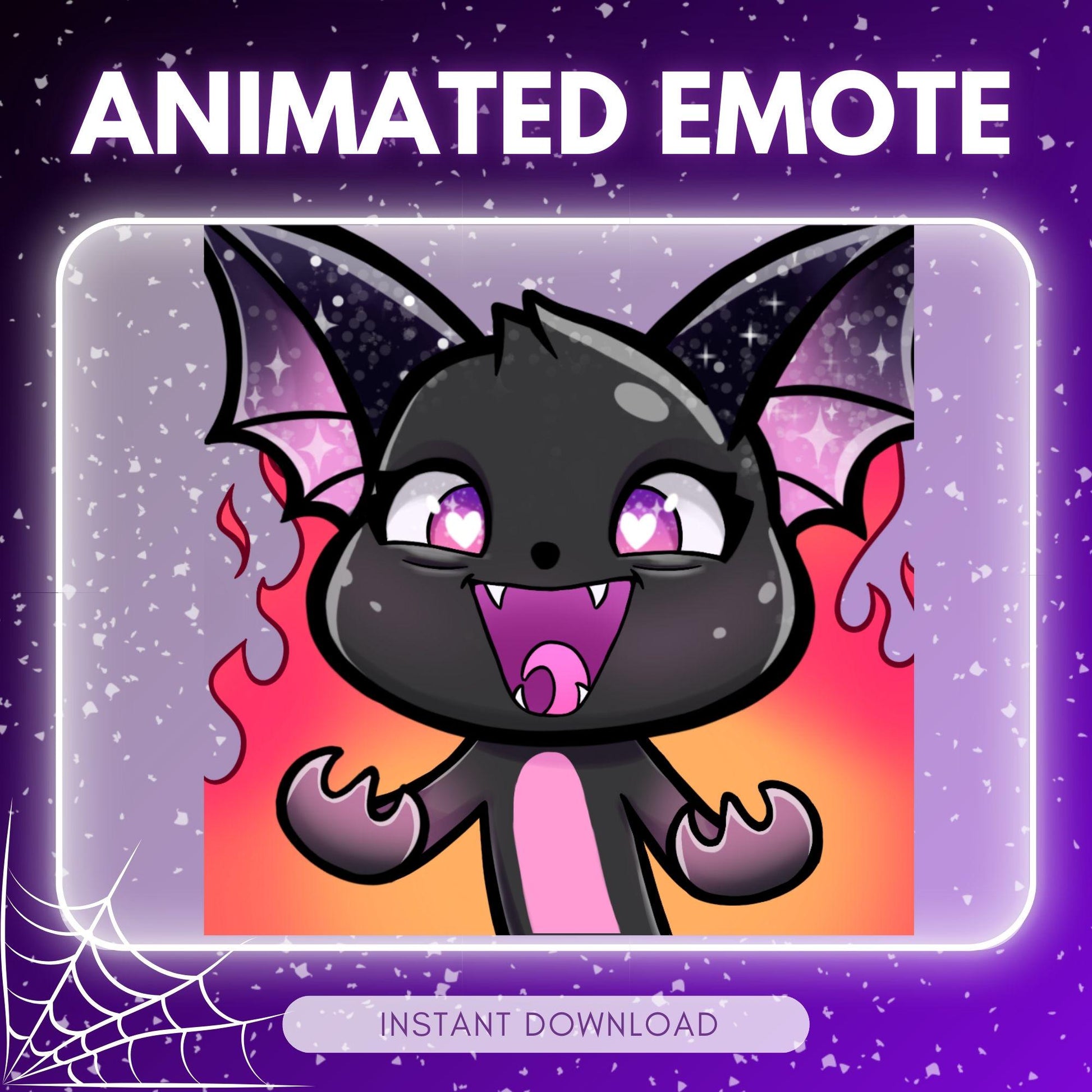 Cute evil laughing bat - black bat | Animated Emote for Twitch & Discord