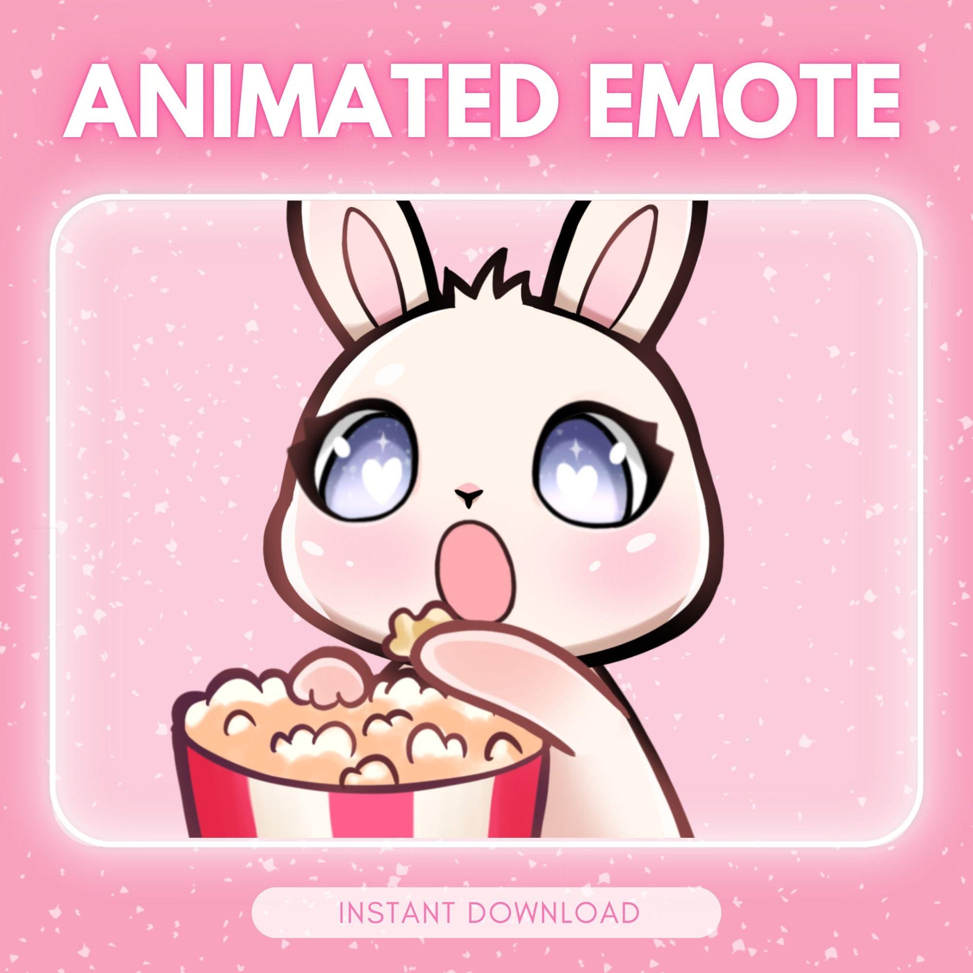 Cute popcorn eating purple cosmic kitty cat | Animated Emote for Twitch & Discord