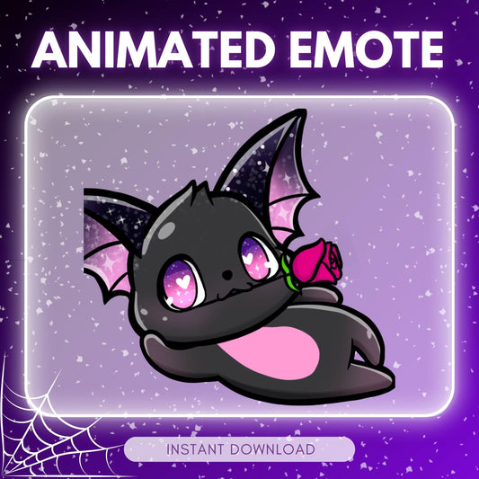 Adorable black Bat emote - flirty bat (perfect | Animated Emote for Twitch & Discord